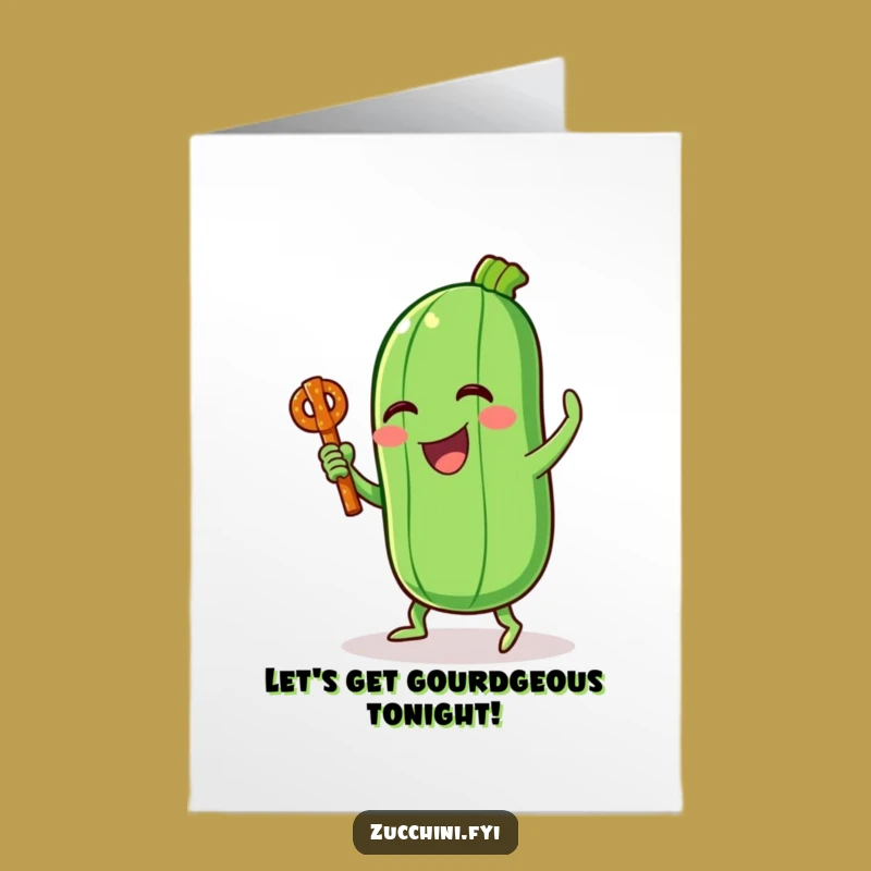 Free Printable Birthday Card: Laughing Zucchini Dancing - Hilarious Downloadable Party Fun