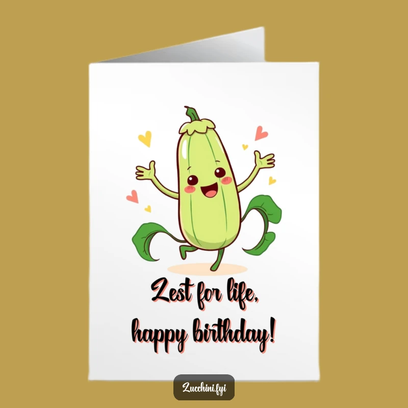 Free Printable Birthday Card: Zucchini Dancer for a Giggle-Filled Celebration
