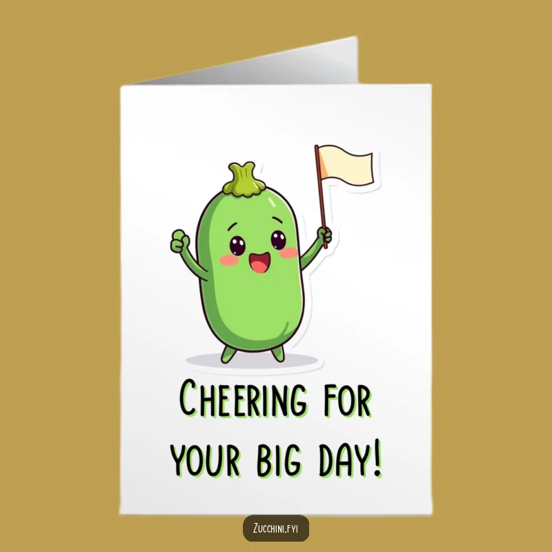 Free Printable Birthday Card: Zucchini Flag Waving Download for a Cheerful Celebration!