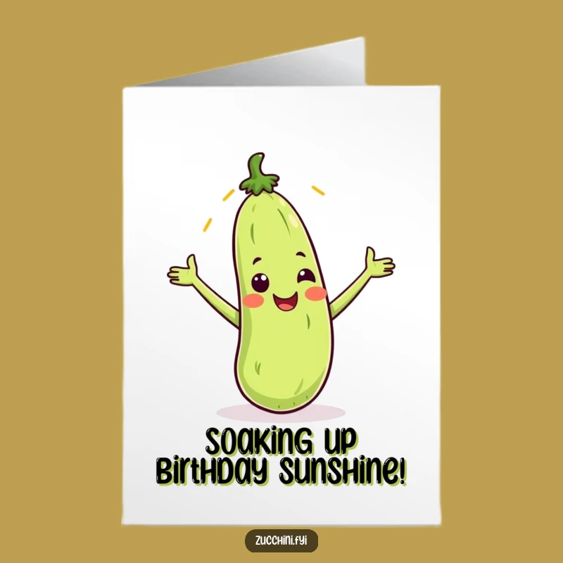 Free Printable Birthday Card: Zucchini Sunbeam Catcher - Funny Downloadable Joyful Gift