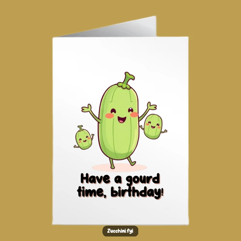 Free Printable Zucchini Birthday Card: Juggling Fun, Hilarious Downloadable Gift for Foodies