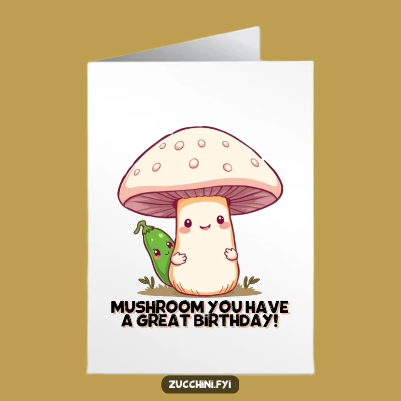 Free Printable Birthday Card: Shy Zucchini Hiding - Funny Downloadable Gift for Veggie Lovers