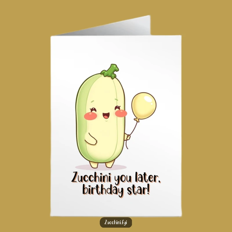 Free Printable Birthday Card: Funny Zucchini Balloon, Hilarious DIY Downloadable Gift