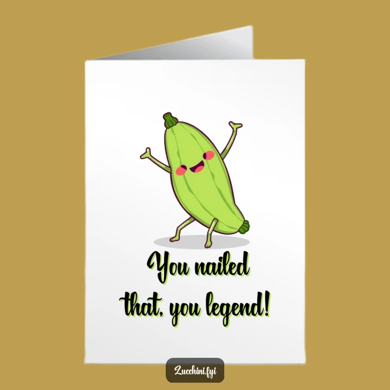 Free Printable Congrats Card: Wobbly Zucchini Cartwheel - Funny DIY Downloadable Celebration