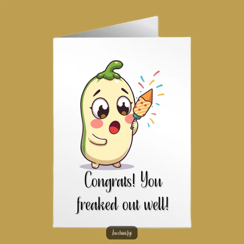 Free Printable Congrats Card: Zucchini Confetti Surprise - Funny DIY Downloadable Celebration