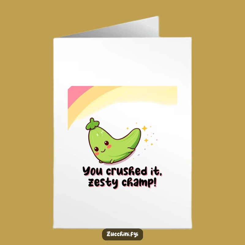 Free Printable Congrats Card: Zucchini Rainbow Slider - Humorous Downloadable Achievement Gift!