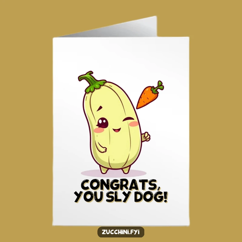 Free Printable Congrats Card: Zucchini's Cheeky Carrot Toss - Funny DIY