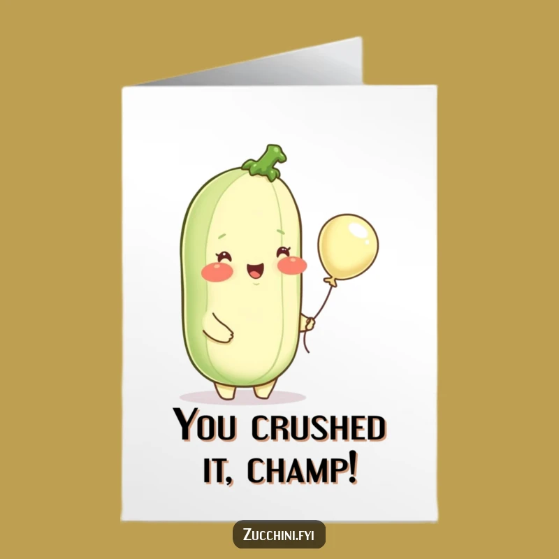 Free Printable Congratulations Card: Joyful Zucchini, Cheeky Balloon, DIY Downloadable