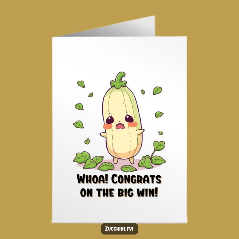 Free Printable Startled Zucchini Congrats Card - Unexpectedly Humorous Downloadable Gift for Success