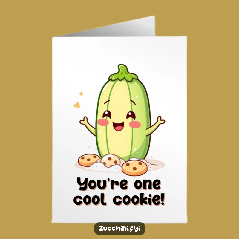 Free Printable Zucchini Congrats Card: Funny Baker Downloadable Gift for New Chefs