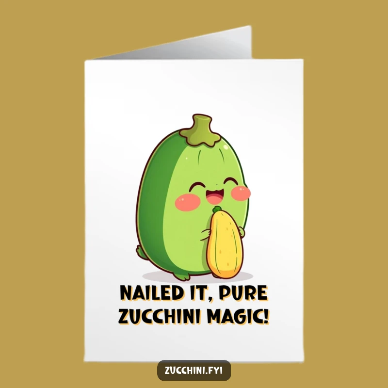 Free Printable Congrats Card: Zucchini Nose Balance - Humorous Giggling Downloadable Gift!