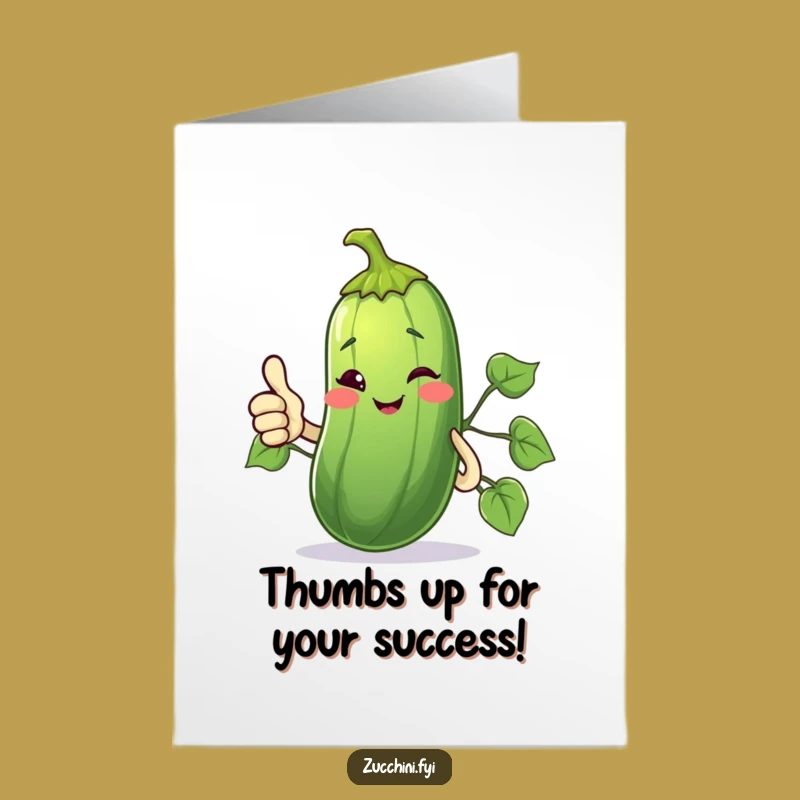 Free Printable Congrats Card: Zucchini Thumbs Up, Funny Downloadable Approval