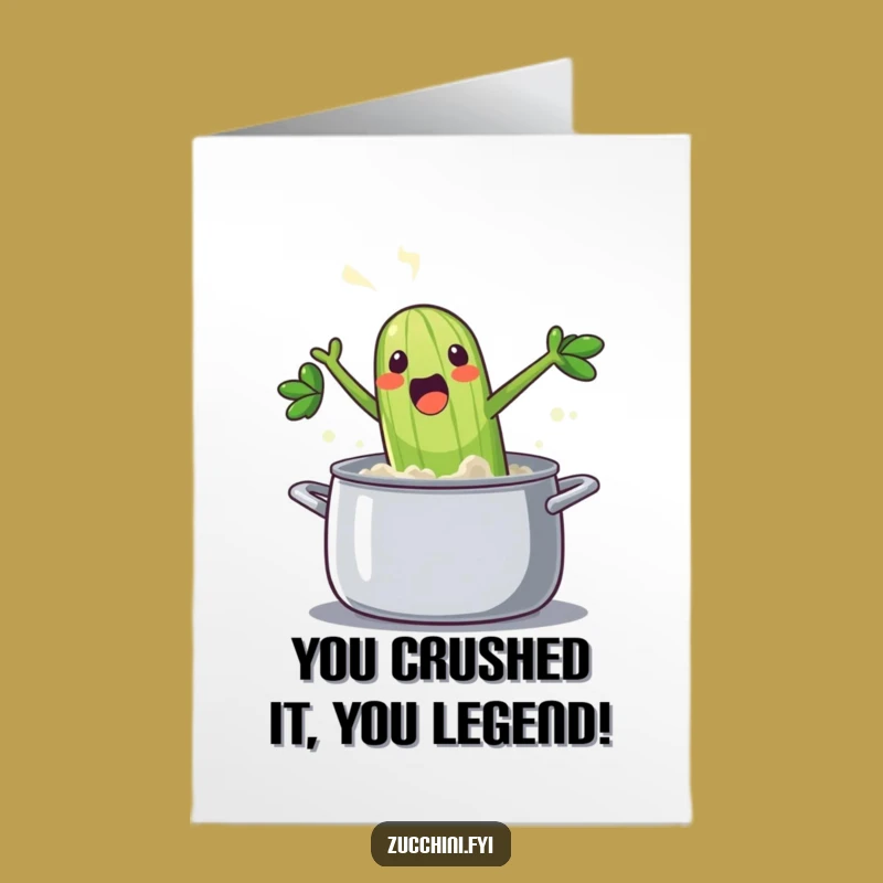 Free Printable Congrats Card: Zucchini's Splash Victory - Funny Downloadable!