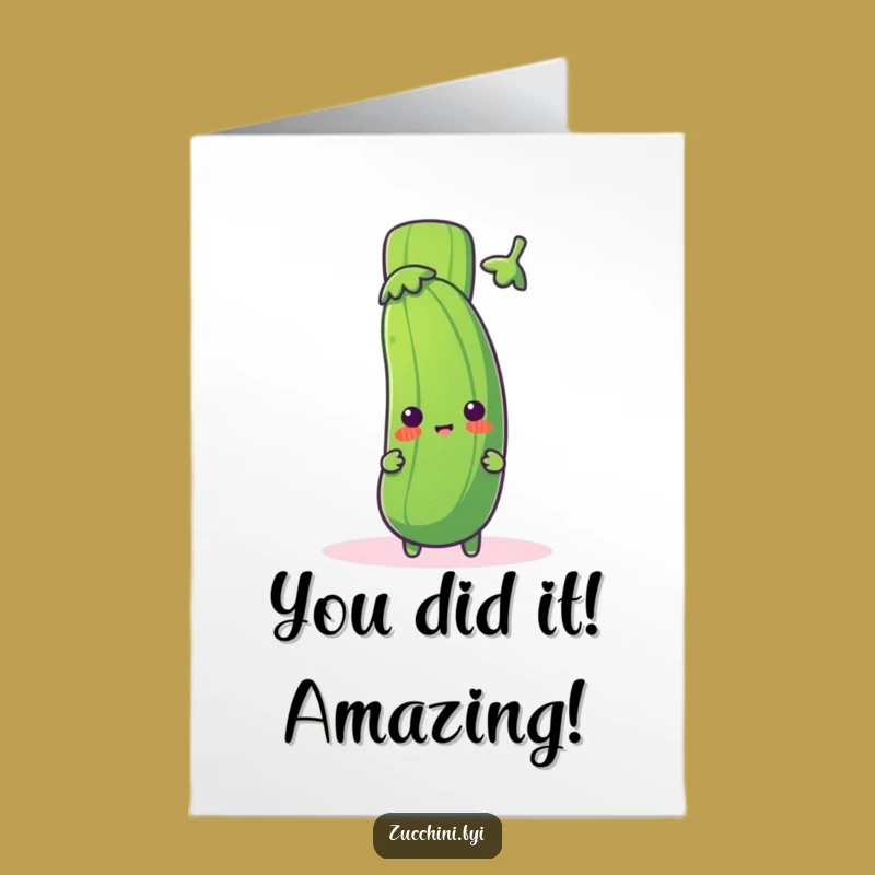 Free Printable Congrats Card: Zucchini Surprise, Humorous DIY Downloadable Gift!