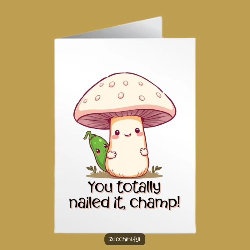 Free Printable Congrats Card: Shy Zucchini Emerging - Humorous Downloadable for Any Win