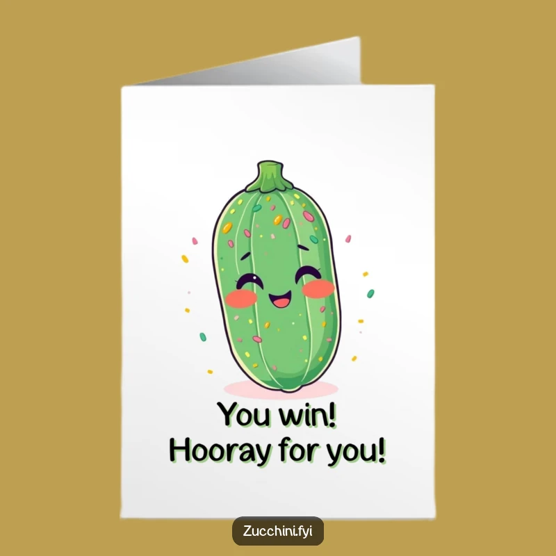 Free Printable Congrats Card: Giggling Confetti Zucchini Downloadable Celebration