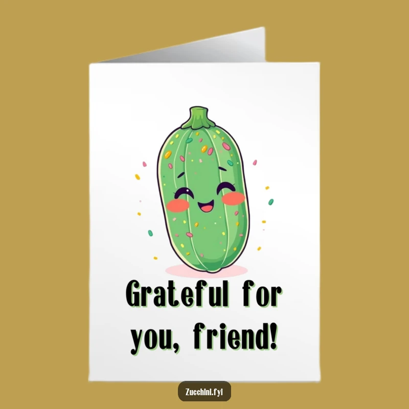 Free Printable Thank You Card: Confetti Zucchini Expresses Thanks Funny
