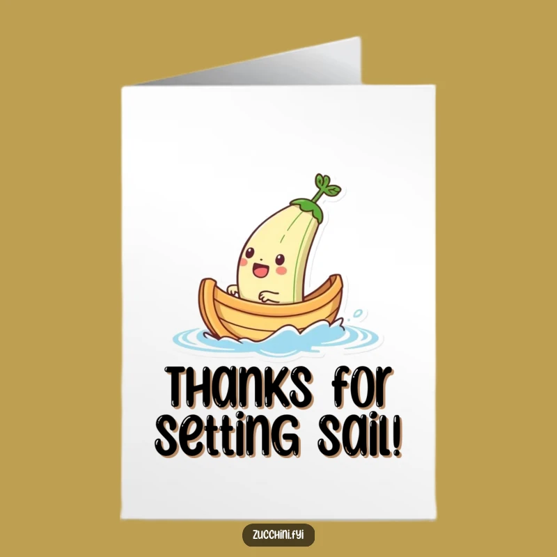 Free Printable Thank You Card: Zucchini Boat Voyage, Amusing Downloadable Gift!