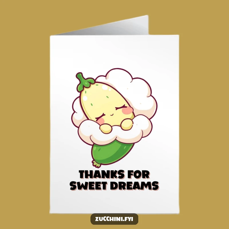 Free Printable Thank You Card: Zucchini Cloud Comfort Funny Downloadable Gift