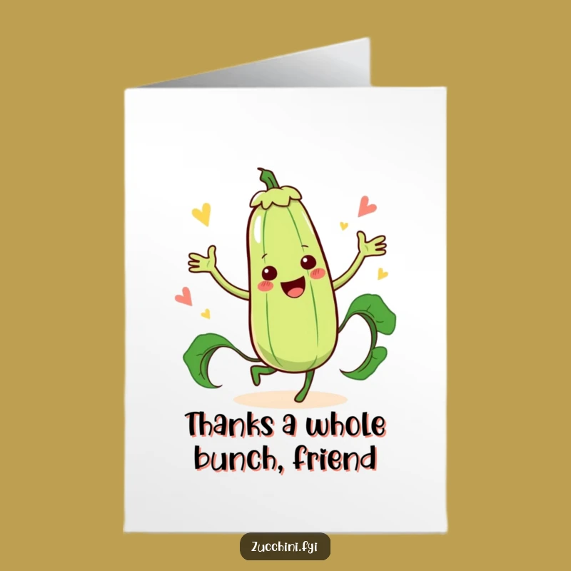 Free Printable Thank You Card: Zucchini Dancer's Grateful Grooves