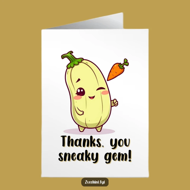 Free Printable Thank You Card: Zucchini's Carrot Toss - Humorous Appreciation