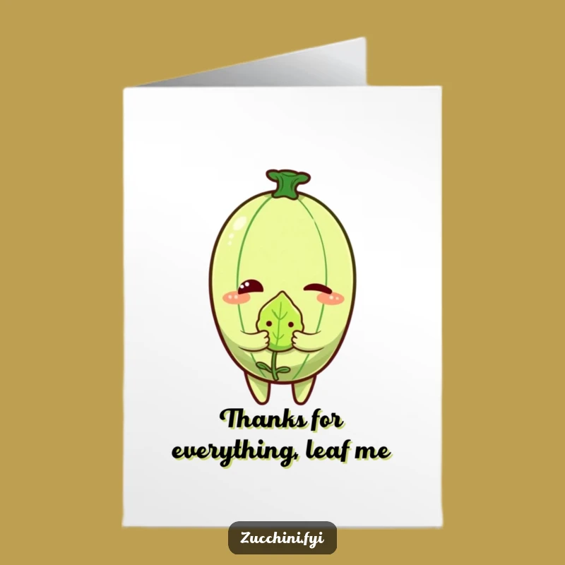 Free Printable Thank You Card: Zucchini's Cheeky Gratitude