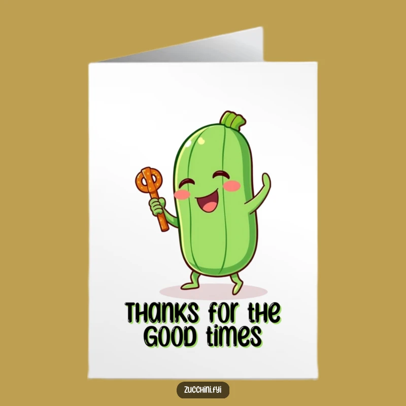Free Printable Thank You Card: Zucchini's Joyful Dance - Fun Downloadable Appreciation