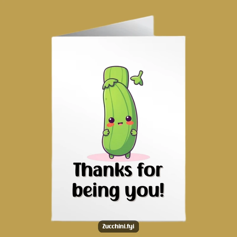 Free Printable Thank You Card: Zucchini's Peek, Funny DIY Downloadable Gift!