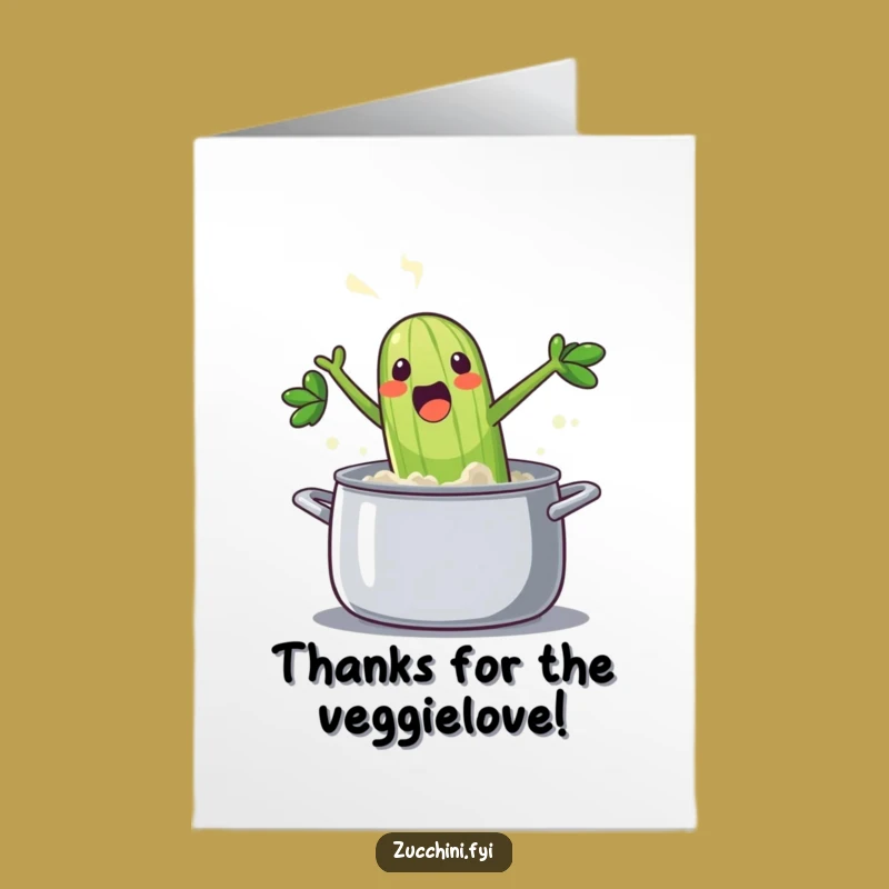 Free Printable Thank You Card: Zucchini's Splashy Gratitude - Funny Downloadable!