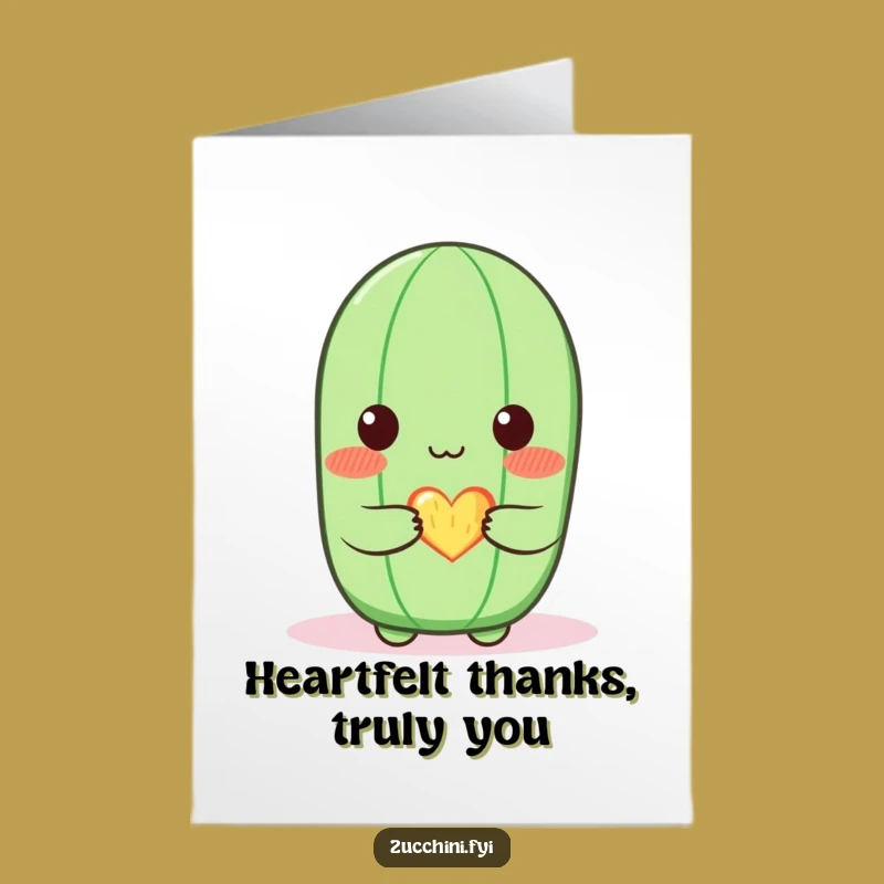 Free Printable Thank You Card: Zucchini's Thanks, Sweet DIY Downloadable Gift!