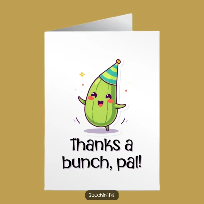 Free Printable Thank You Zucchini Card: Funny Downloadable Appreciation