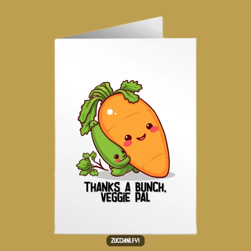 Free Printable Thank You Card: Zucchini & Carrot Grins, Funny Downloadable Gift
