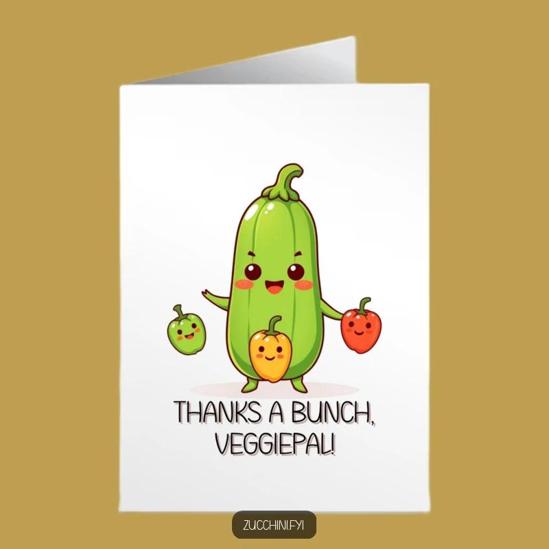 Free Printable Zucchini Thank You Card: Funny Juggling Veggie Downloadable Gift