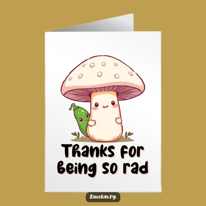 Free Printable Thank You Card: Shy Zucchini Expressing Gratitude - Sweet Downloadable Gift