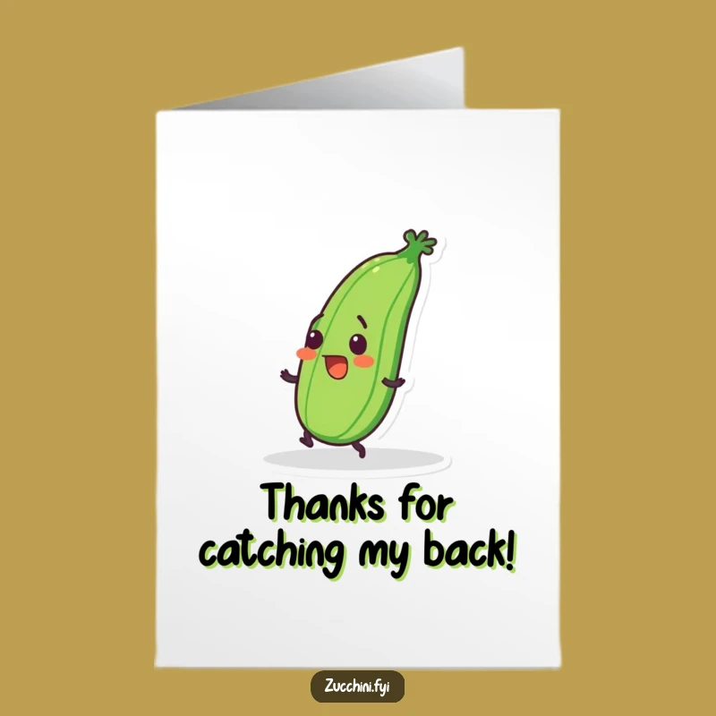 Free Printable Thank You Card: Tripping Zucchini - Humorous Downloadable Apology Gift
