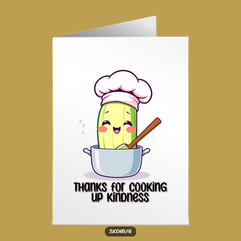 Free Printable Kawaii Zucchini Chef Thank You Card: Stirring Gratitude with Culinary Flair
