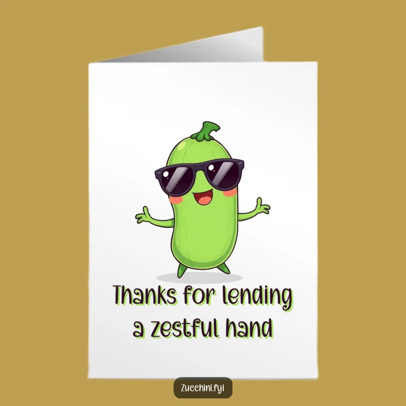 Free Printable Thank You Card: Zucchini Dance Moves, Easy Download