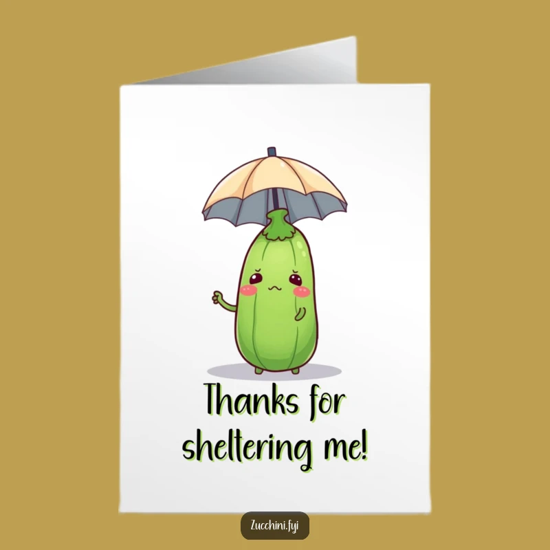 Free Printable Confused Zucchini Thank You Card: Funny Wobbly Veggie Downloadable Gift