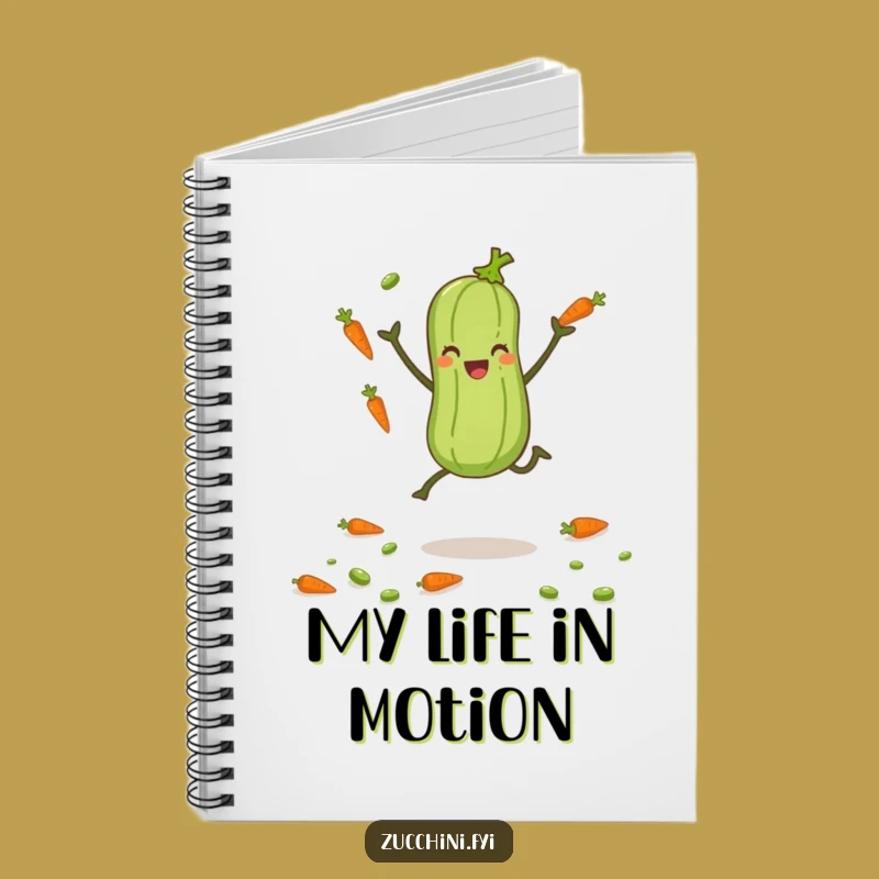 Funny Juggling Zucchini Notebook - Playful Veggie Journal