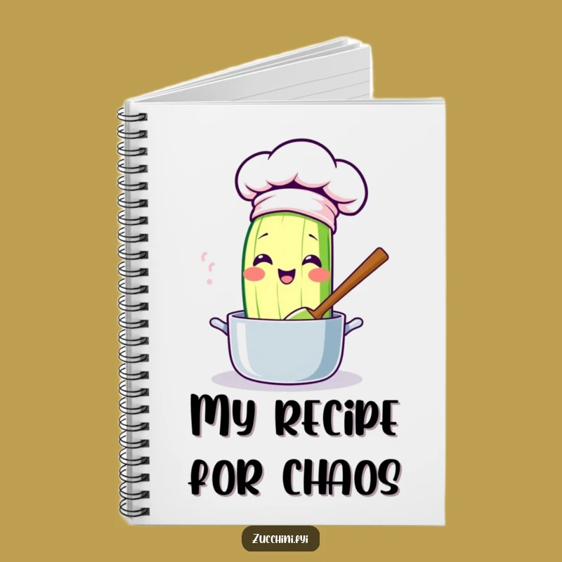 Funny Kawaii Chef Zucchini Journal: Cute Cook Notebook for Recipes