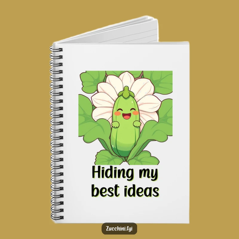 Funny Zucchini Laugh Notebook - Peekaboo Veggie Notes, Fun Journal Gift