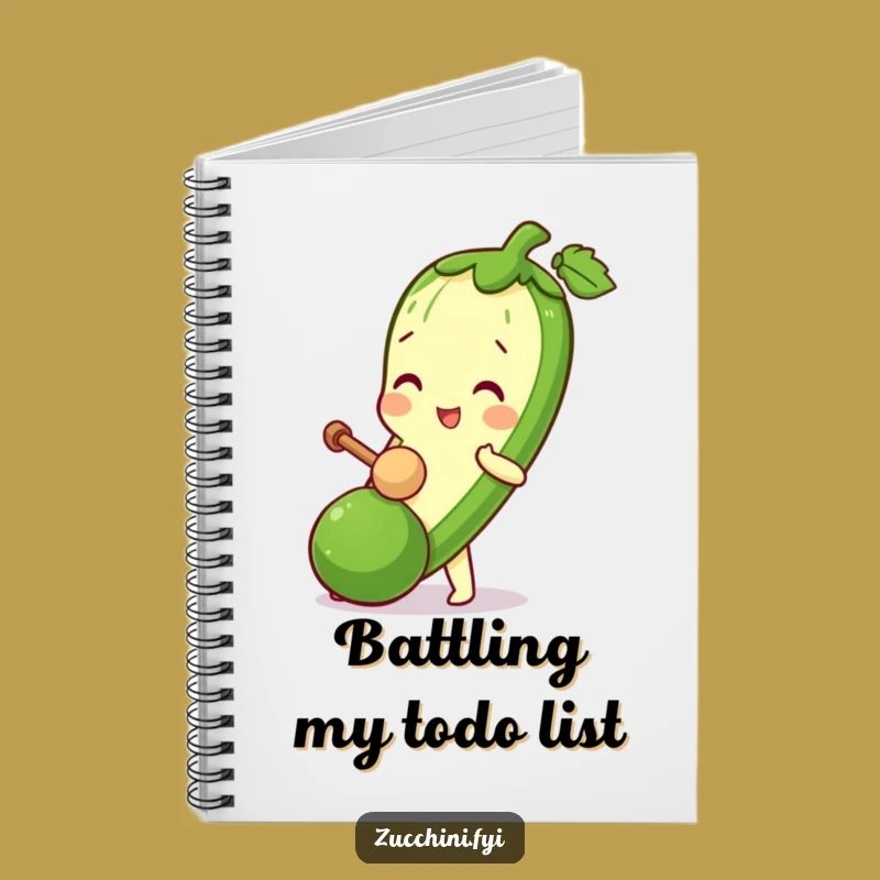 Funny Zucchini Mallet Notebook - Playful Veggie Notes, Fun Journal Gift