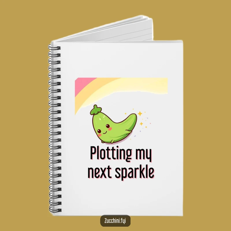 Funny Zucchini Rainbow Slide Notebook: Jot Down Ideas with this Hilarious Sparkly Journal