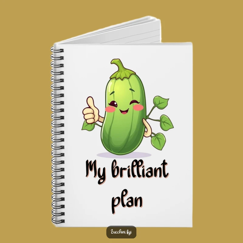 Funny Winking Zucchini Notebook: Thumbs Up Veggie Journal, Perfect Funny Gift