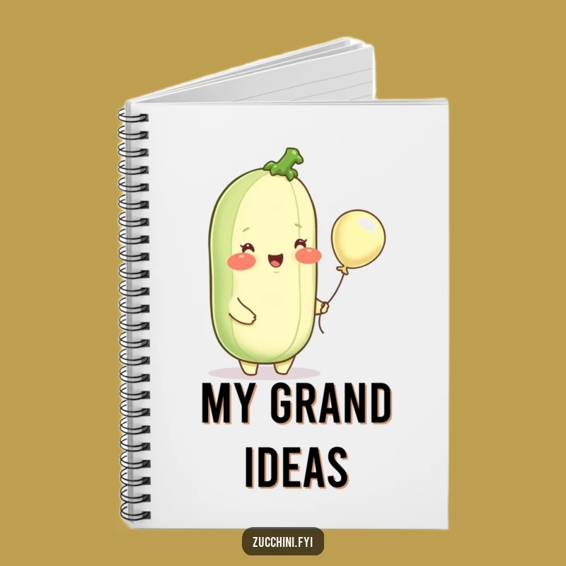 Funny Zucchini Balloon Notebook: Jot Down Ideas with Joyful Veggie Flair