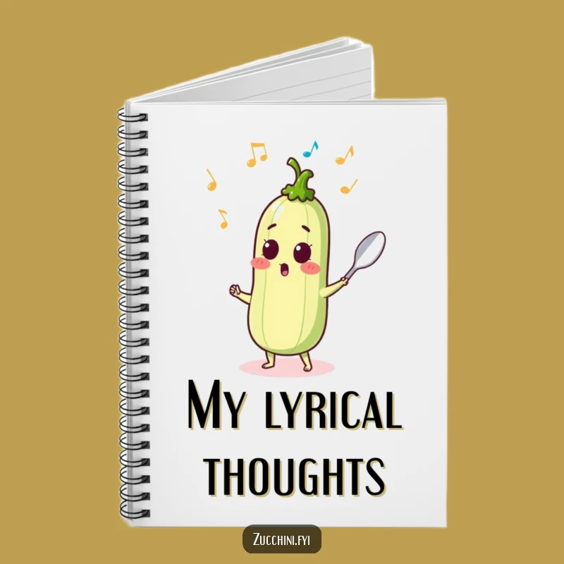 Funny Dancing Zucchini Notebook - Musical Veggie Journal