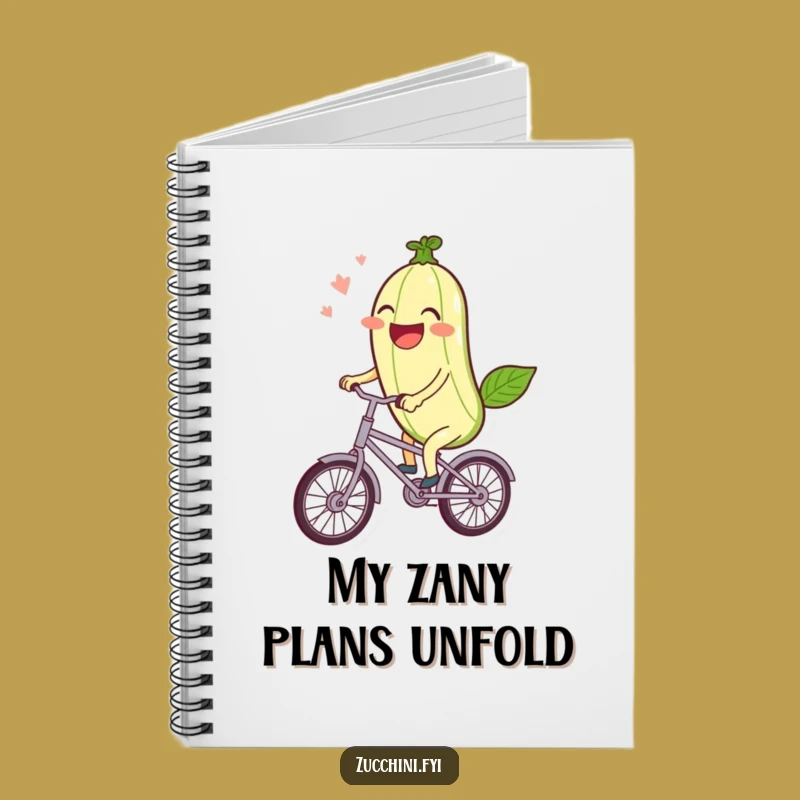 Funny Zucchini Bike Notebook: Kawaii Veggie for Joyful Notes