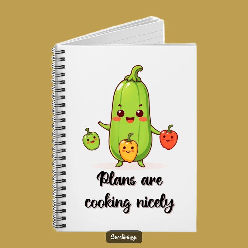 Funny Zucchini Notebook: Beaming Juggler Veggie Journal, Perfect Gift for Notes