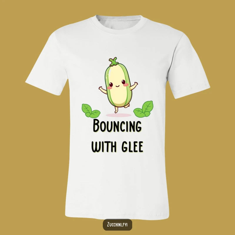 Funny Kawaii Zucchini Hop T-Shirt - Joyful Veggie Tee for Happy Vibes and Laughs