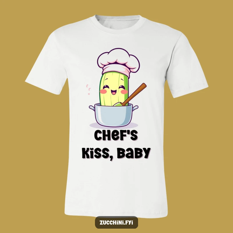Funny Kawaii Chef Zucchini Tee: Quirky Cook Shirt for Food Lovers